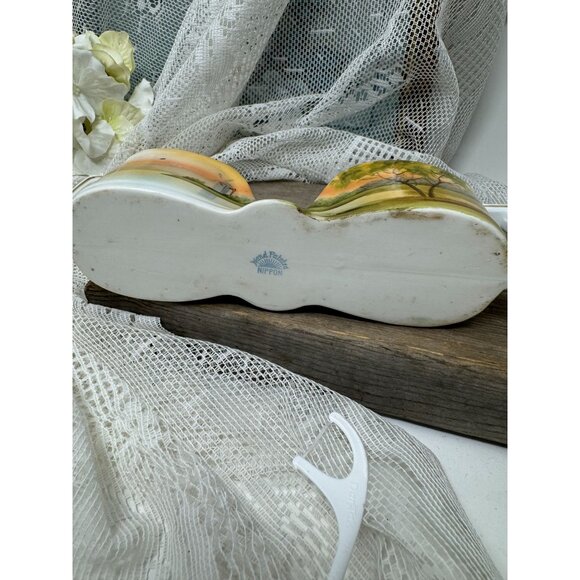 Vintage Nippon Hand Painted Spoon Holder Sunset & Tree Sceen - Picture 4 of 11